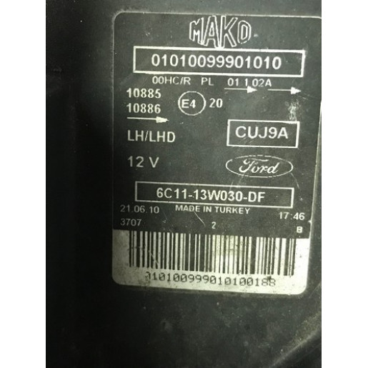 Фара левая Ford Transit 2006-2014 6C1113W030DF